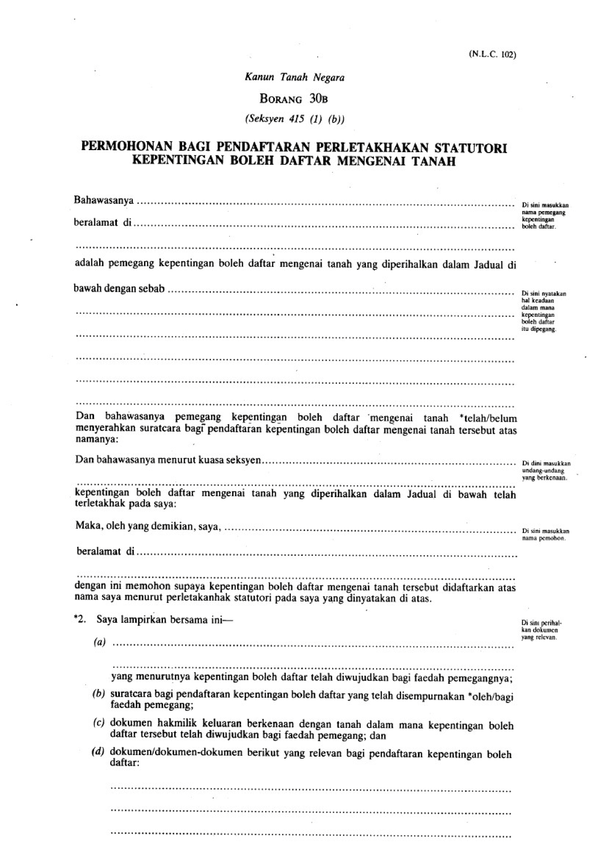 Borang 30BPermohonan Untuk Pendaftaran - Law Of Association I - Studocu