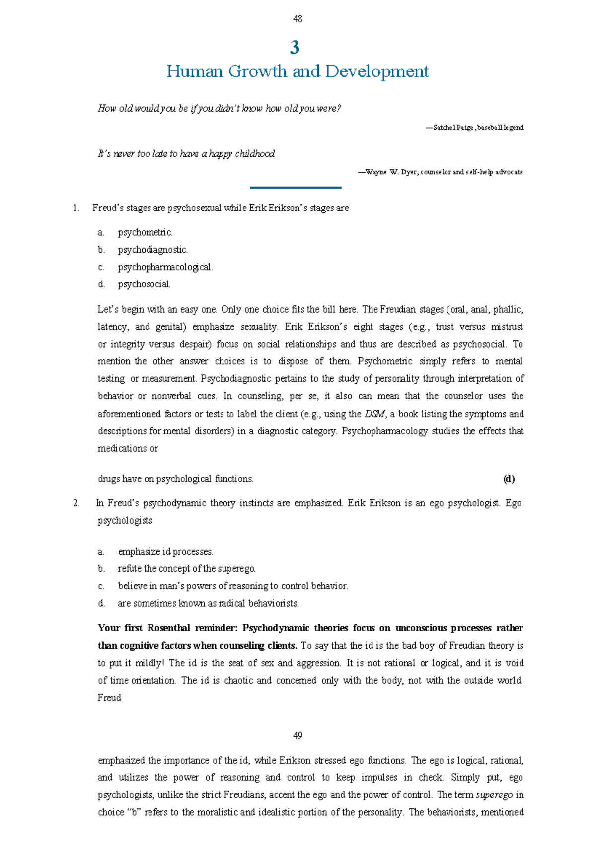 1-100 cpce - study notes - 48 3 Human Growth and Development How old ...