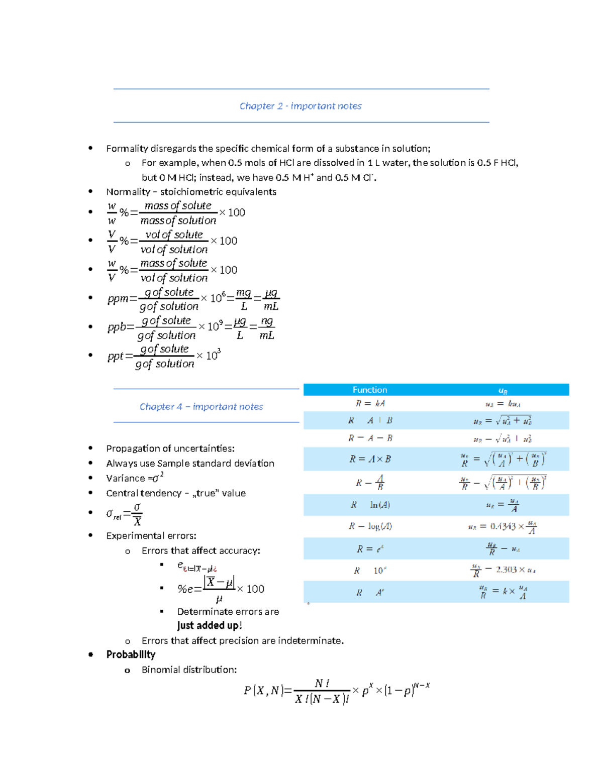 Midterm 1 notes - Summary Analytical Chemistry - Chapter 2 - important ...