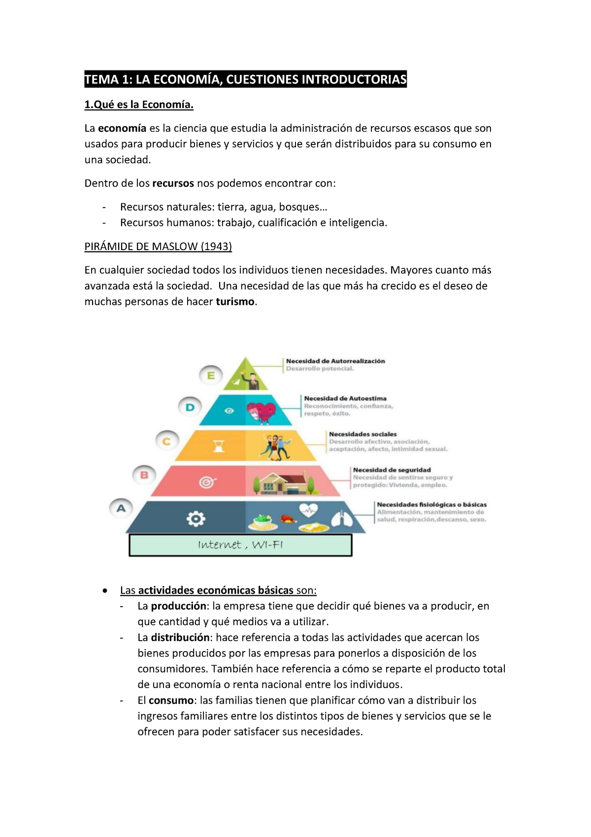 TEMA 1 Economía Apuntes PDF - TEMA 1: LA ECONOMÕA, CUESTIONES ...