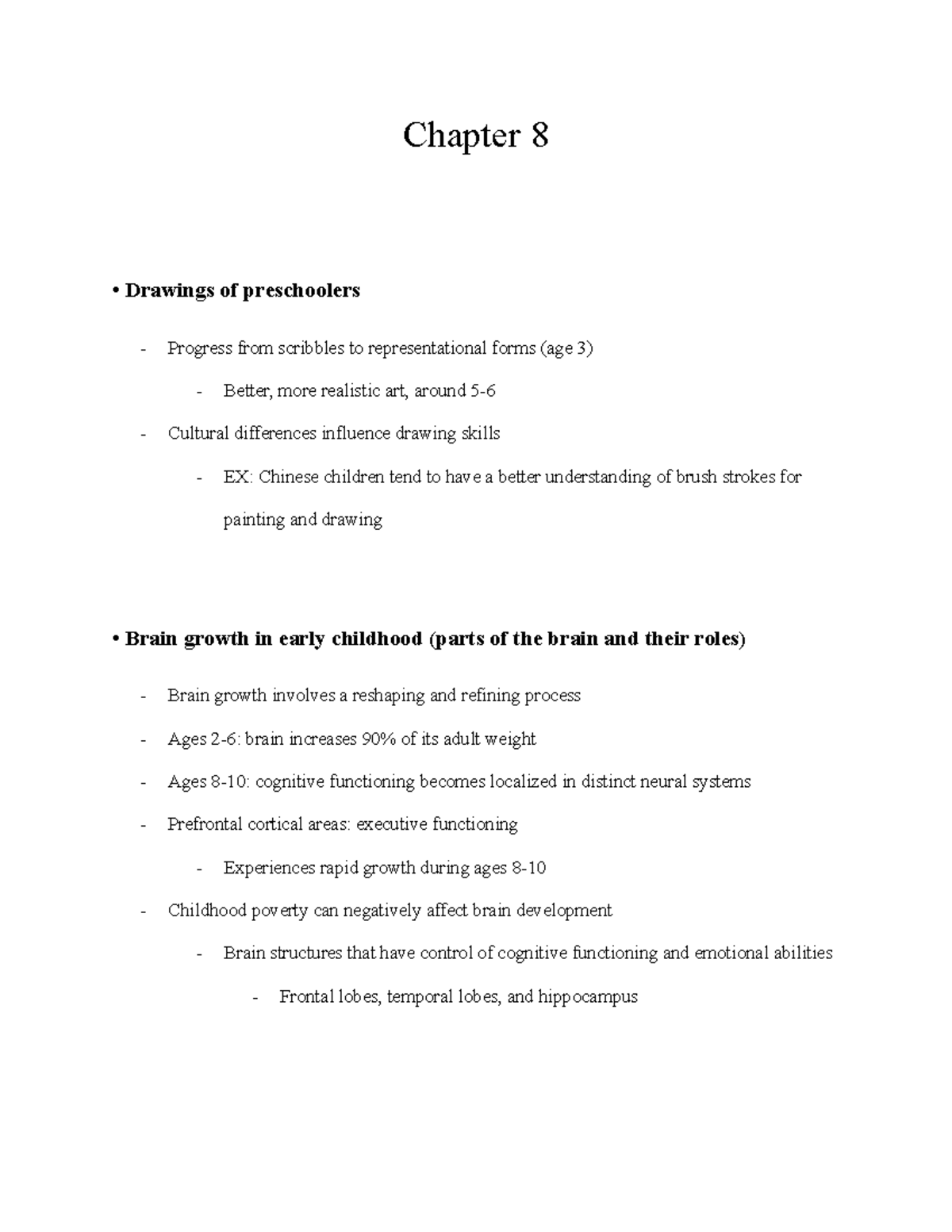 Exam 3 study guide - Chapter 8 • Drawings of preschoolers - Progress ...