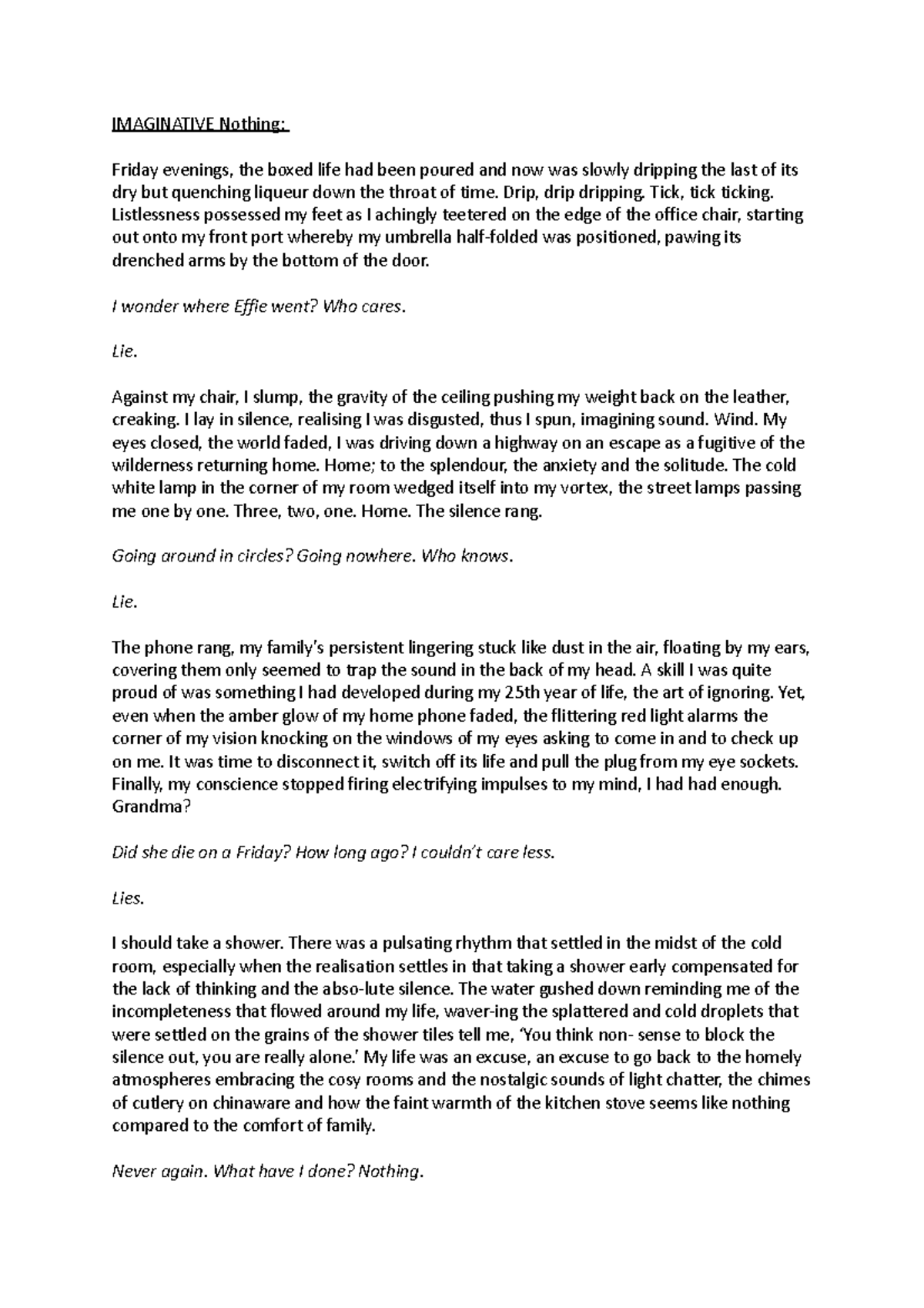 Mod C examples - English notes - IMAGINATIVE Nothing: Friday evenings ...