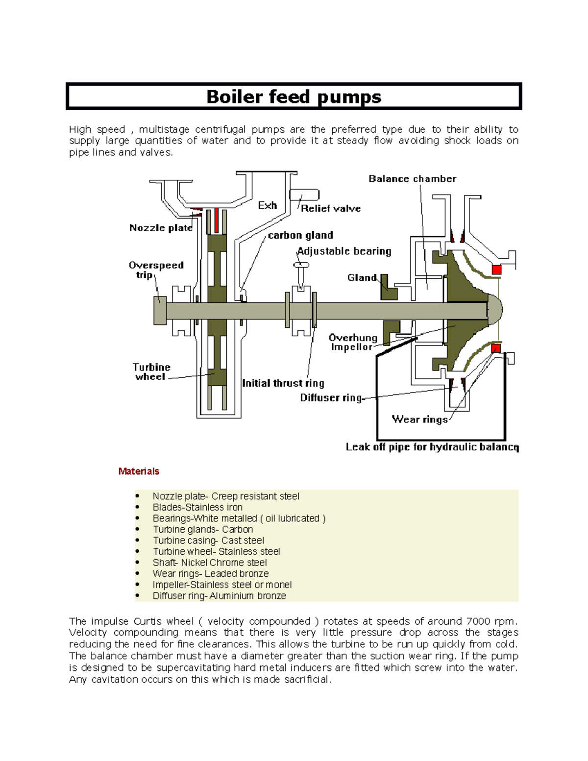 Boiler feed pumps Boiler feed pumps High speed , multistage