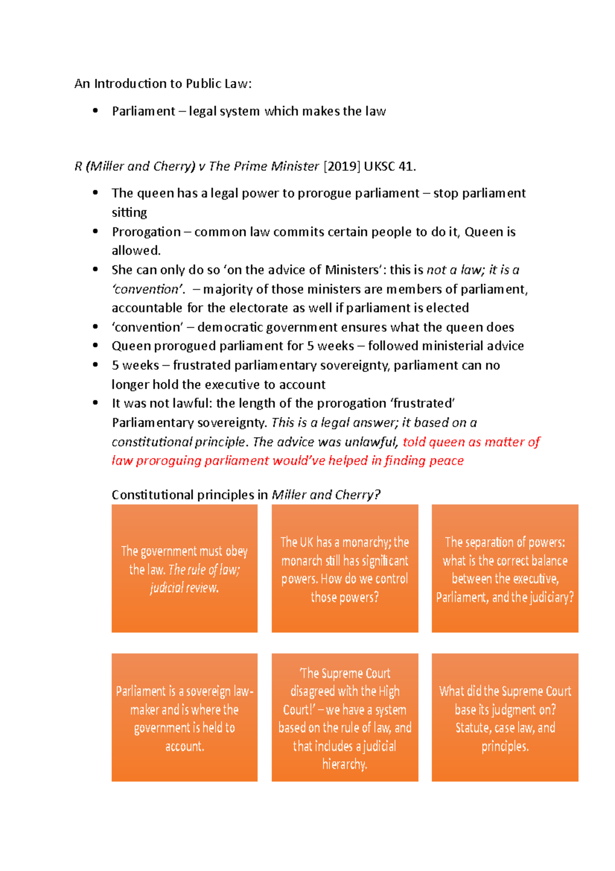 Intro to public law lec 1 - An Introducion to Public Law: Parliament ...