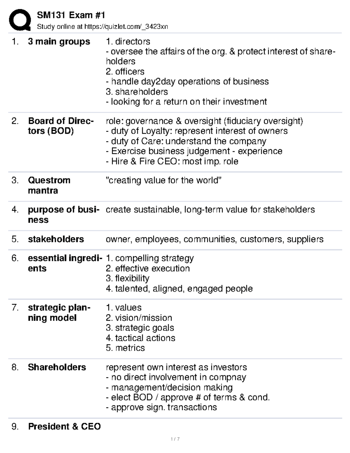 SM131 Exam #1 - SM 131 MIDTERM #1 FLASHCARDS - Study Online At Quizlet ...