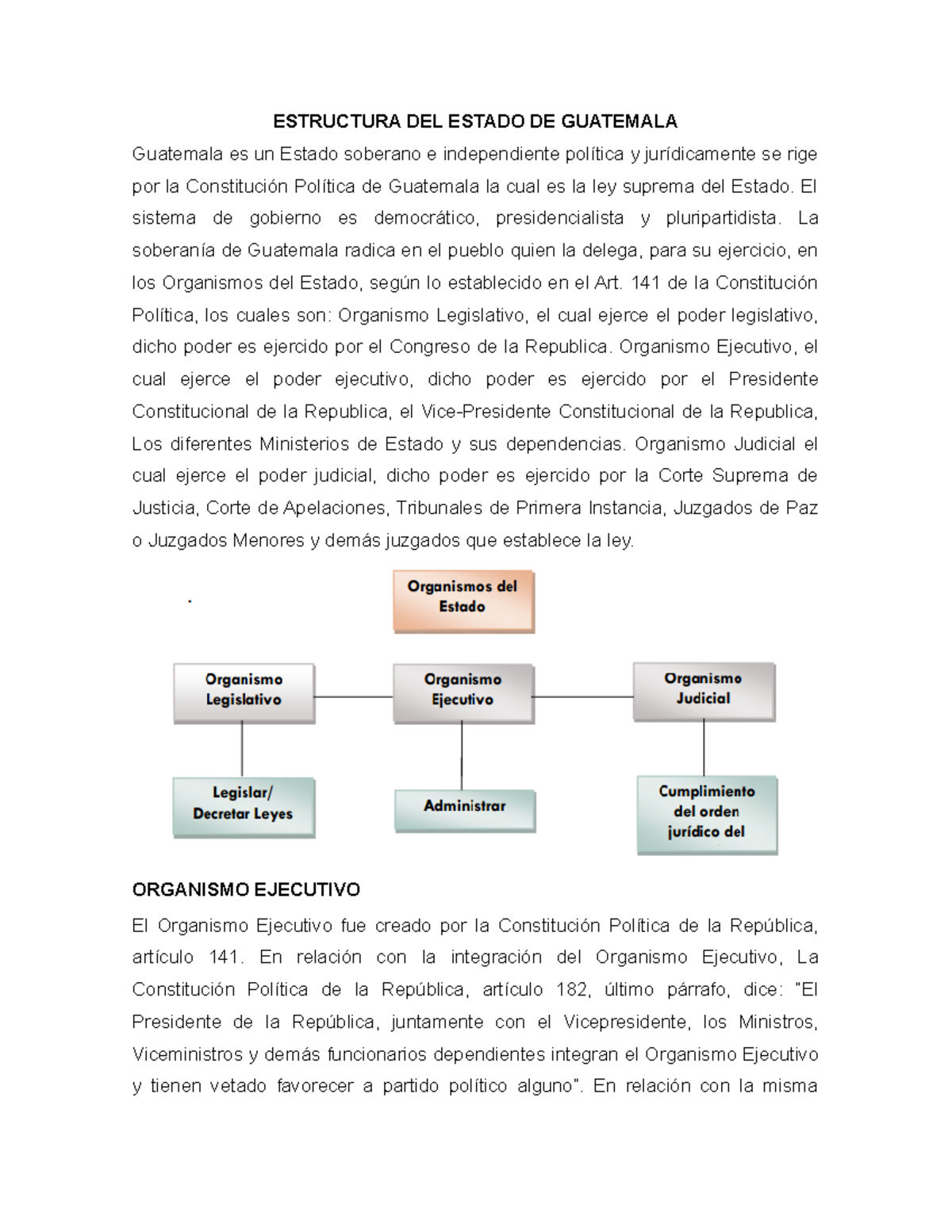 Estructura Del Estado De Guatemala - ESTRUCTURA DEL ESTADO DE GUATEMALA ...