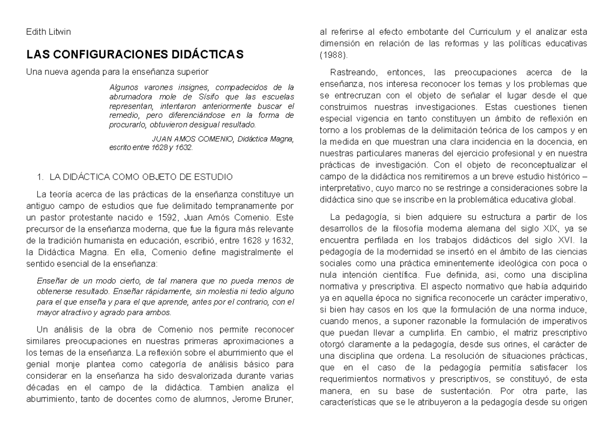 Nuevo Documento de Microsoft Word - Edith Litwin LAS CONFIGURACIONES