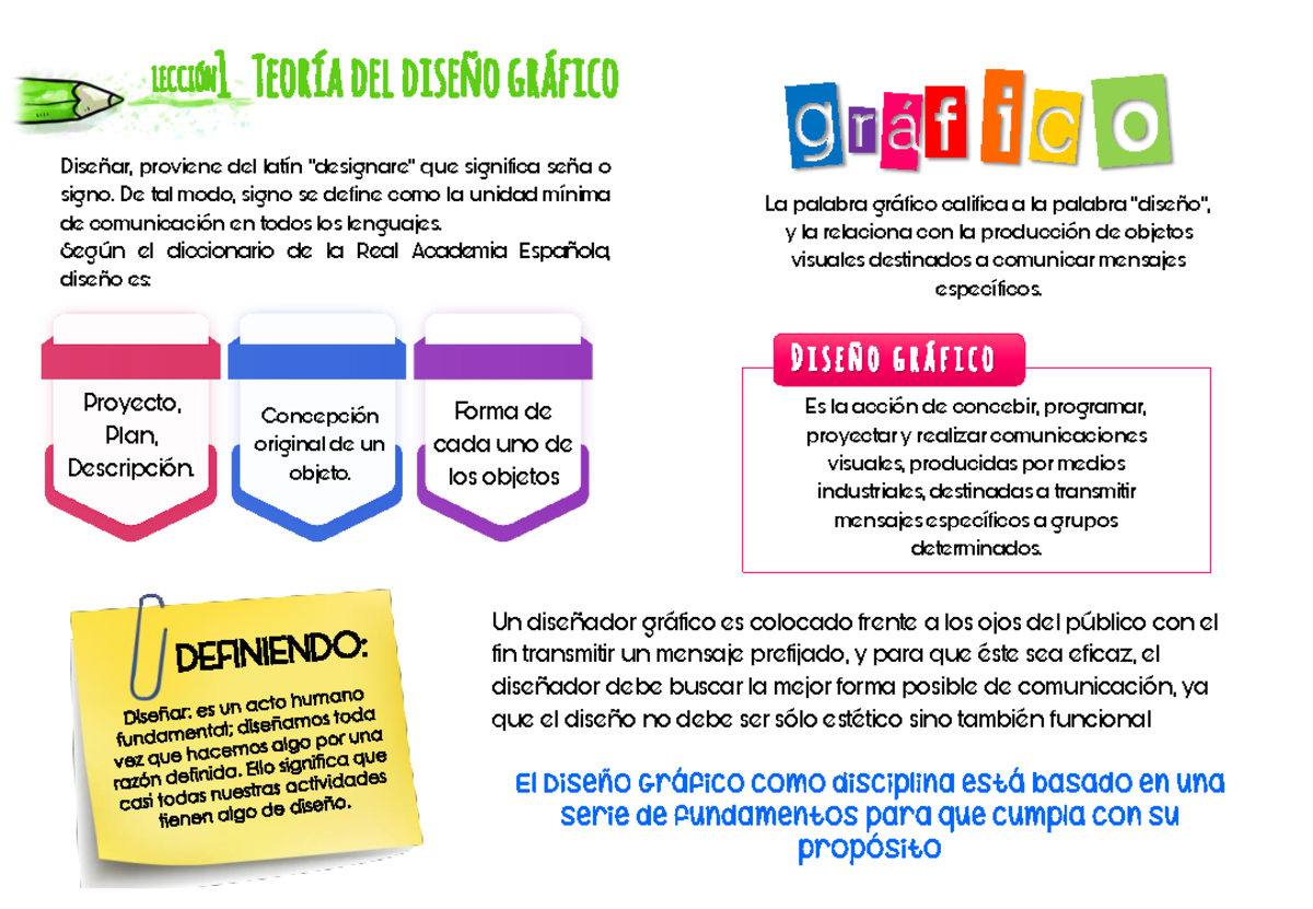 Lección 1 Diseño Gráfico - Diseñar, proviene del latín“designare”que ...