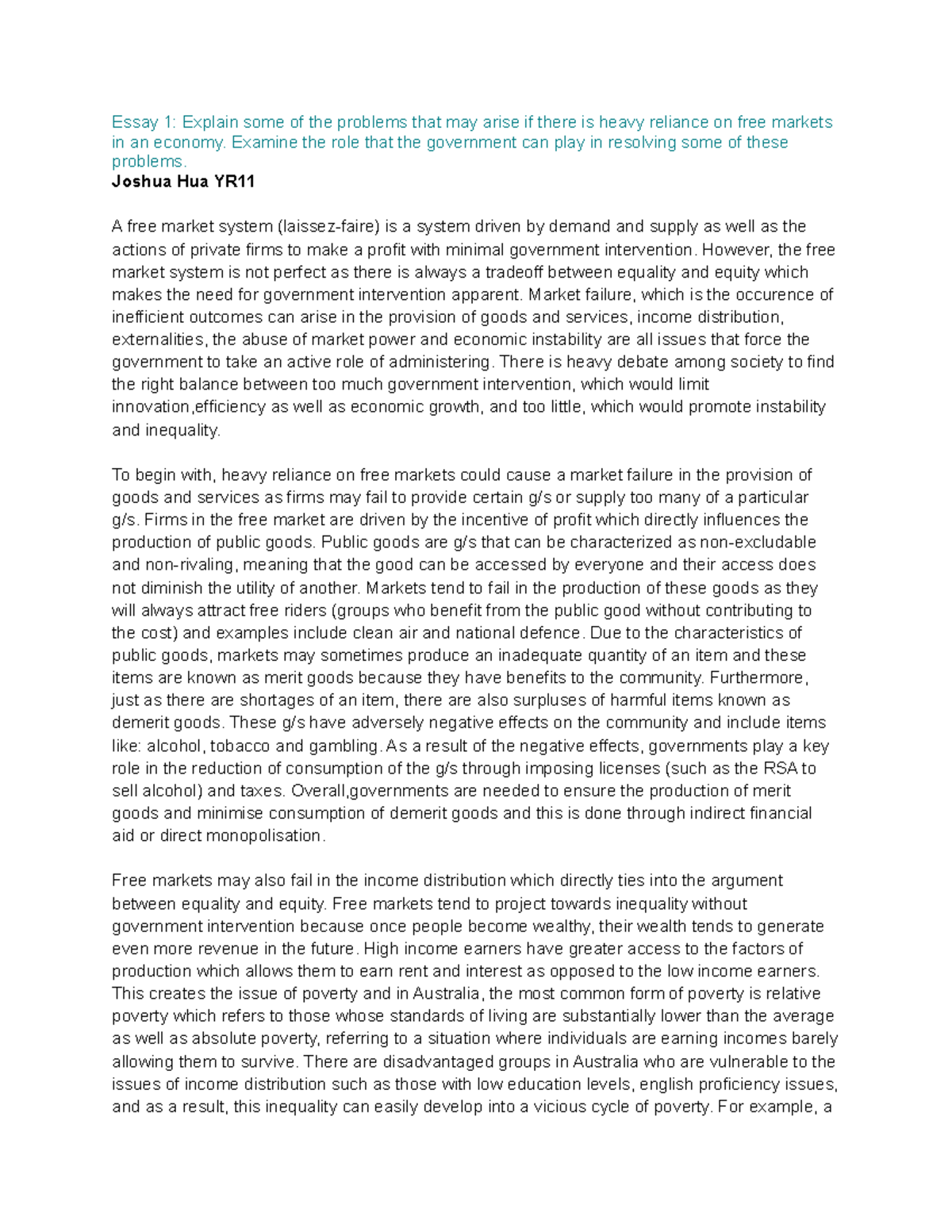 Eco essay - Brilliant notes very good notes never seen better notes ...