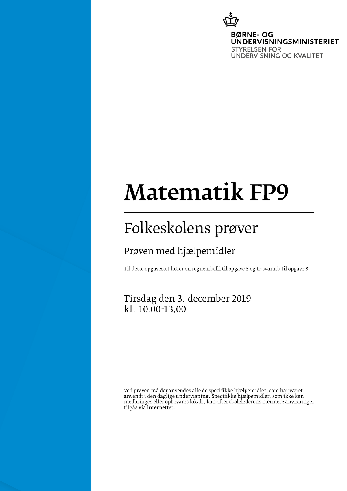 FP9 December 2019 Opgavehæfte Matematik Med Hjælpemidler - Matematik FP ...