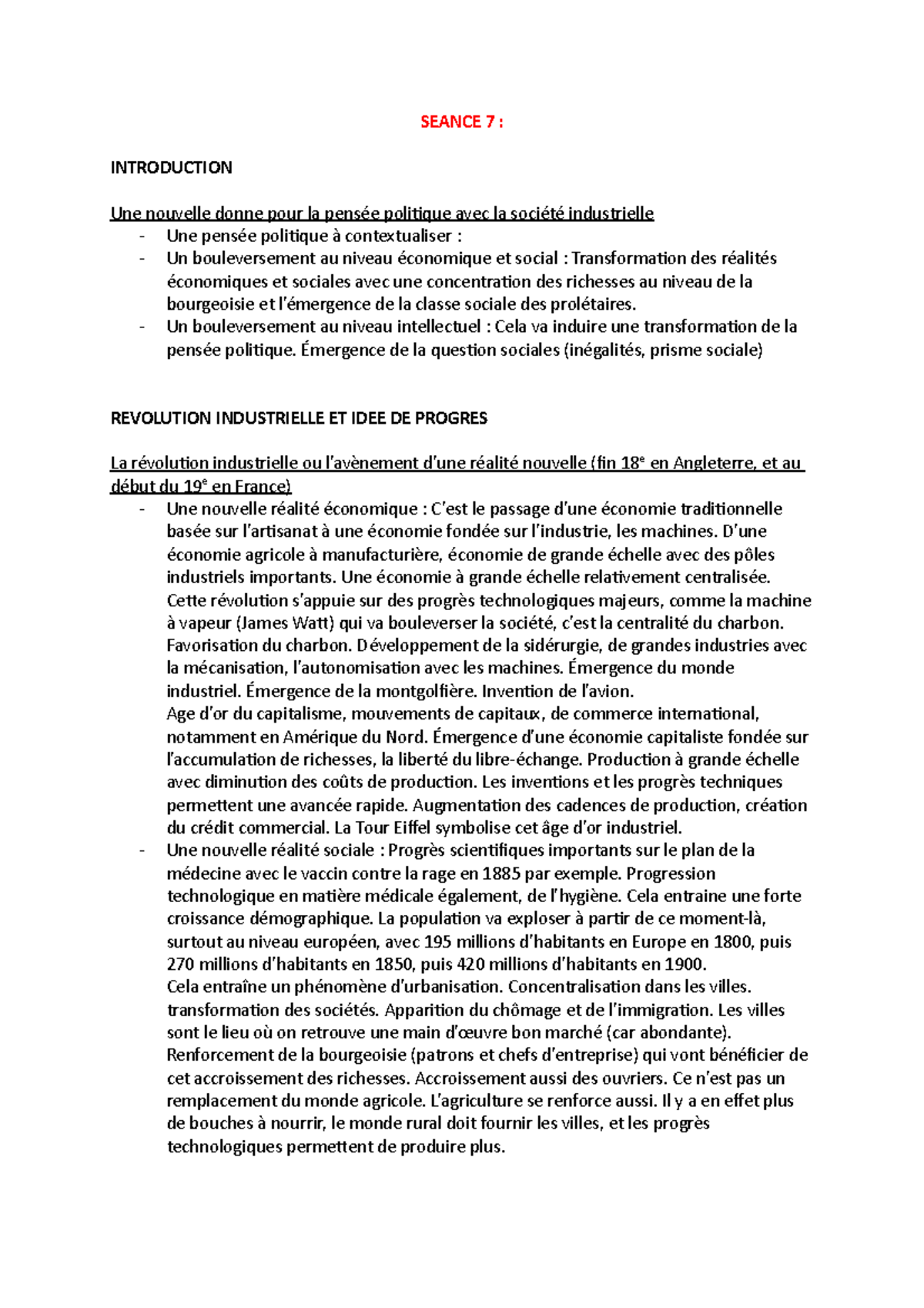 Cours, Seance 7 SEANCE 7 INTRODUCTION Une nouvelle donne pour la