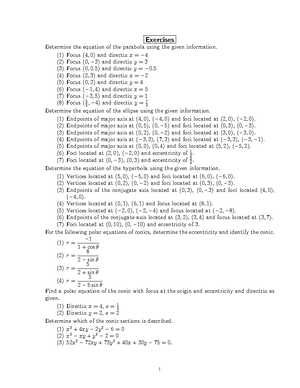 MAT 124-13 Some Exercises For Exam1 - MAT 124- Some Exercises For Exam ...