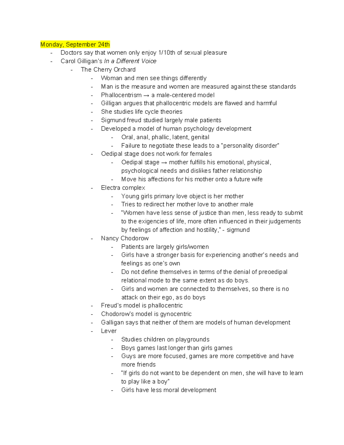 WST 103 EXAM #1 Notes - Professor Ritchie Calvin - Monday, September ...