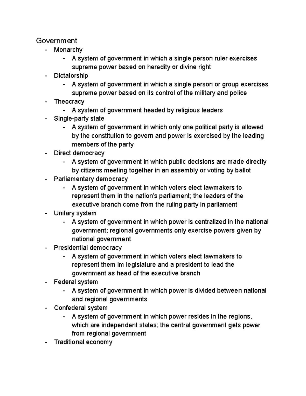 system of government research paper