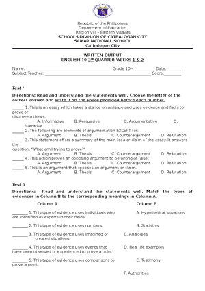 Letter intrams med - Name of School: Samal National High School Address ...
