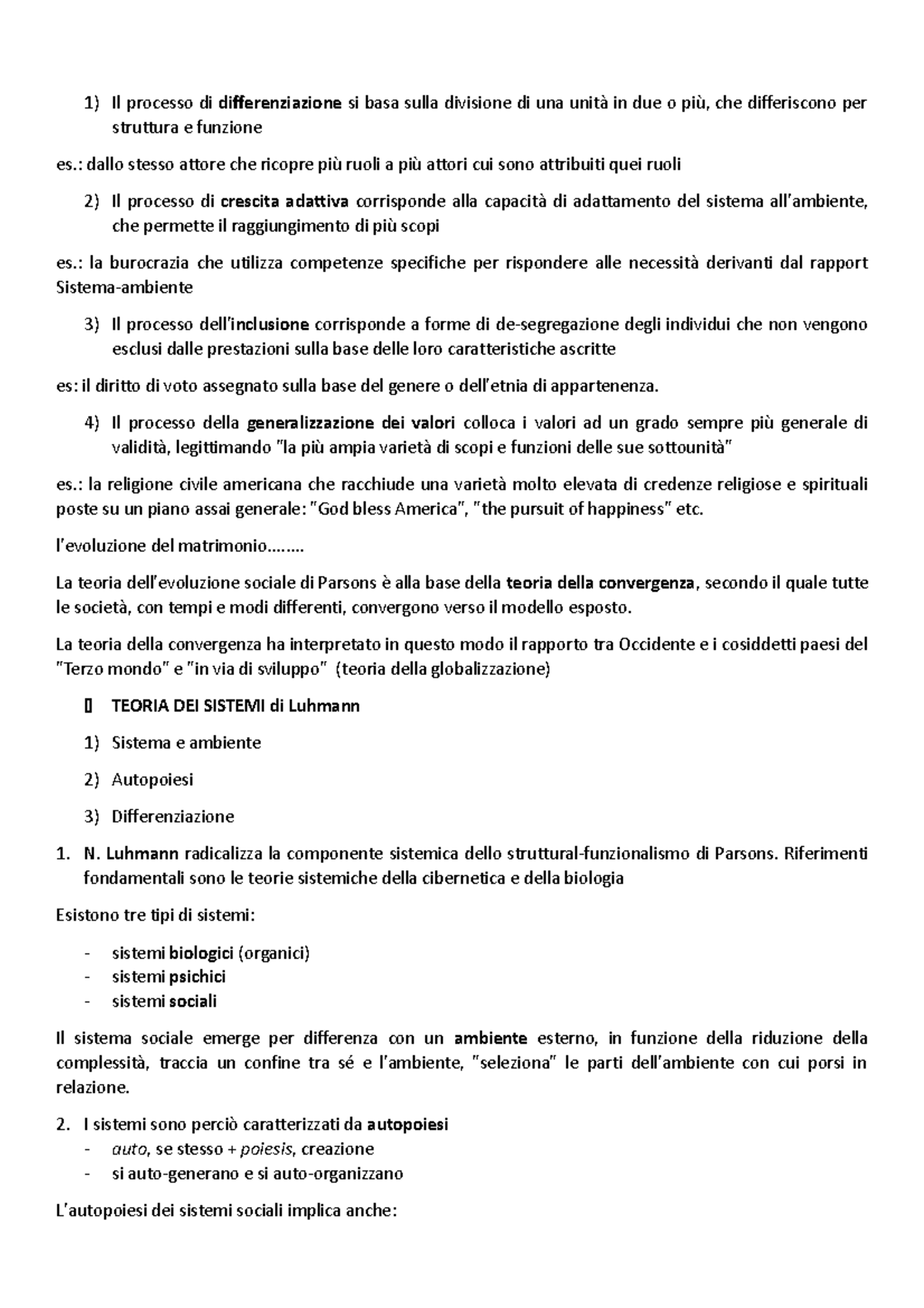 Interazionismo simbolico, fenomenologia, funzionalismo, conflittualismo