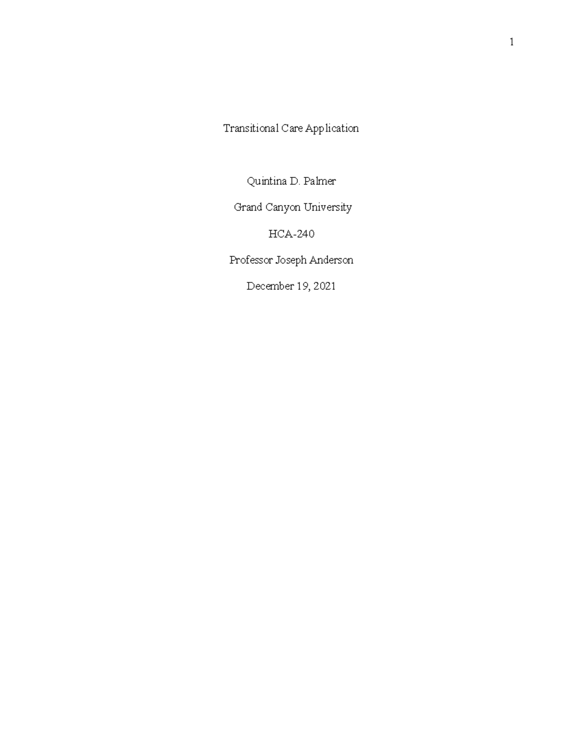 Transitional Care Application - Transitional Care Application Quintina ...