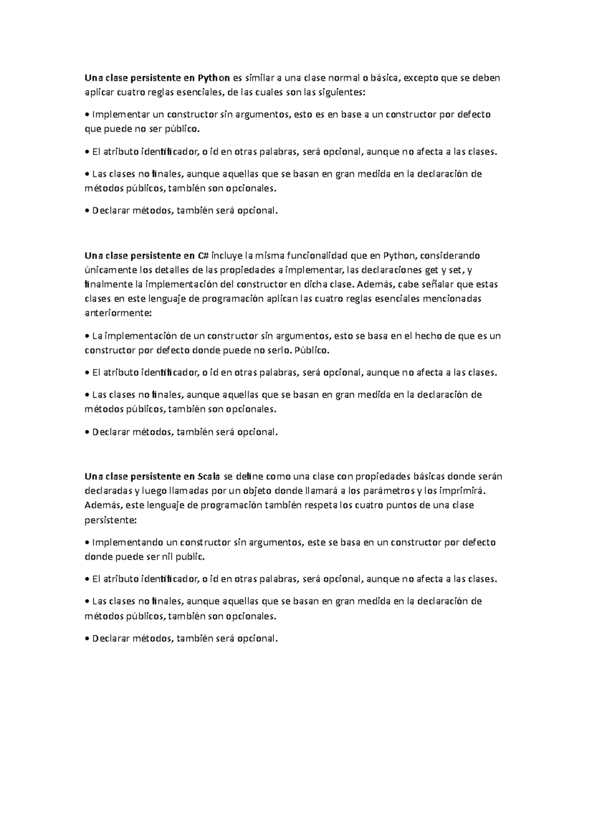 Clases persistentes - Una clase persistente en Python es similar a una ...