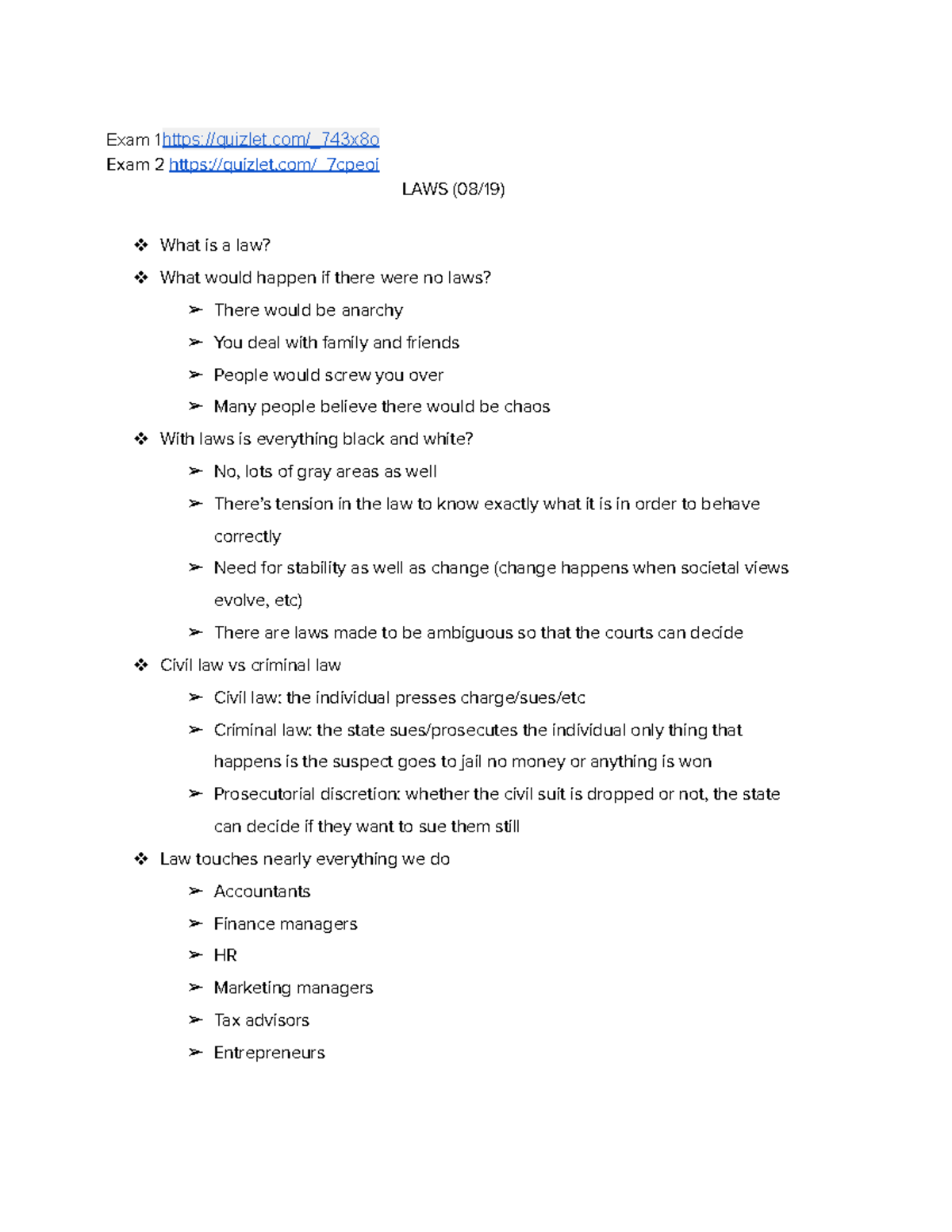 BLAW Notes - N/a - Exam 1 Quizlet/_743x8o Exam 2 Quizlet/_7cpeoi LAWS ...