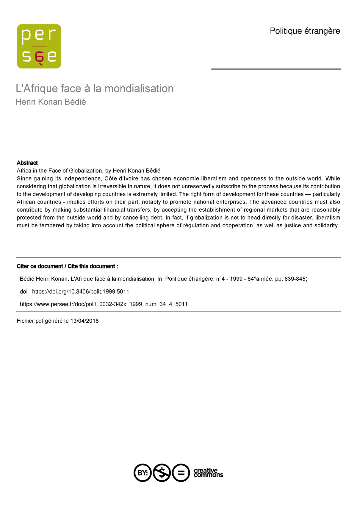 la mondialisation en afrique dissertation pdf