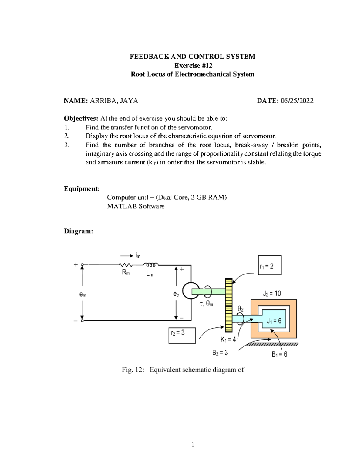 Stability Analysis of Control System - FEEDBACK AND CONTROL SYSTEM ...