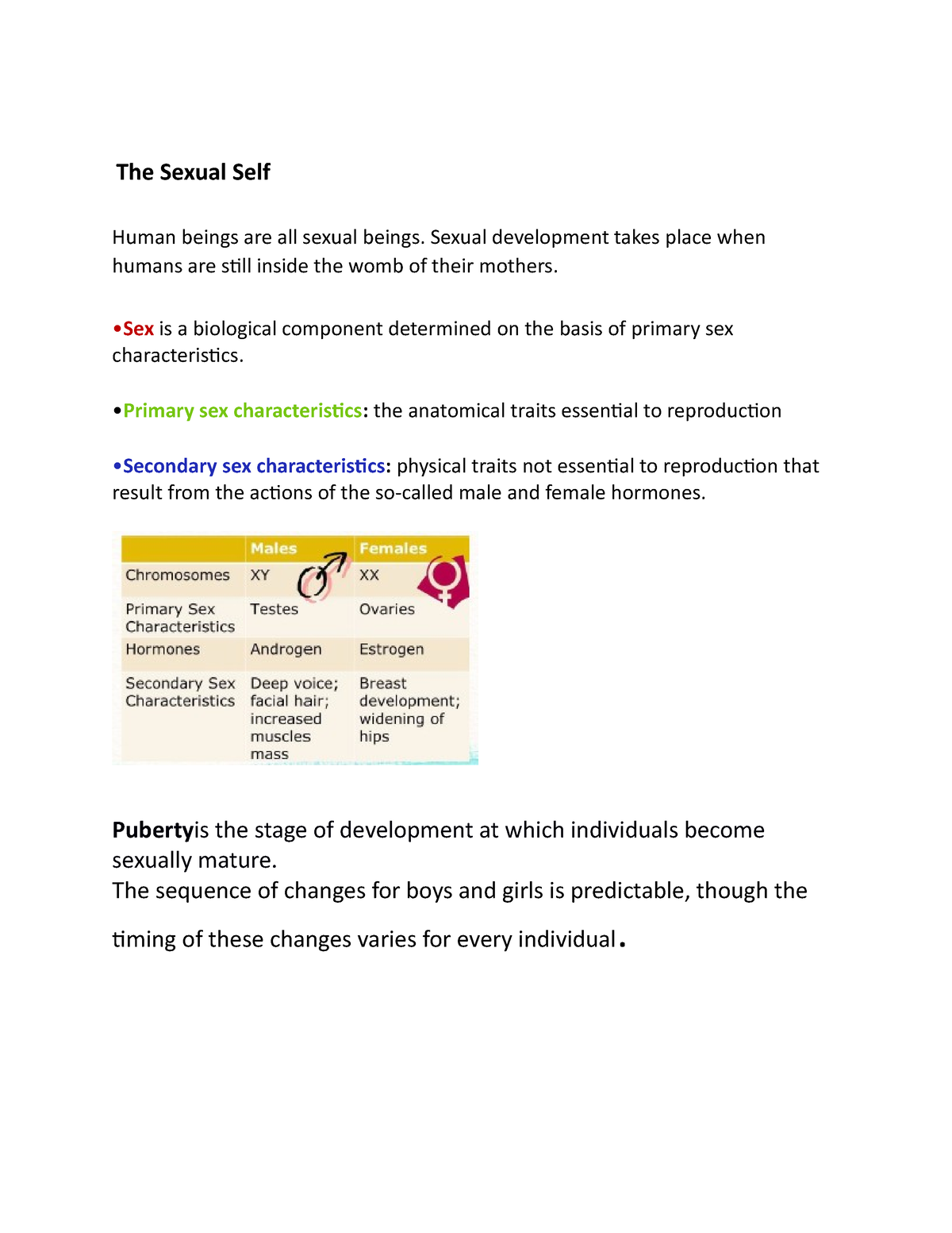 The Sexual Self Understanding The Self The Sexual Self Human Beings Are All Sexual Beings 0312