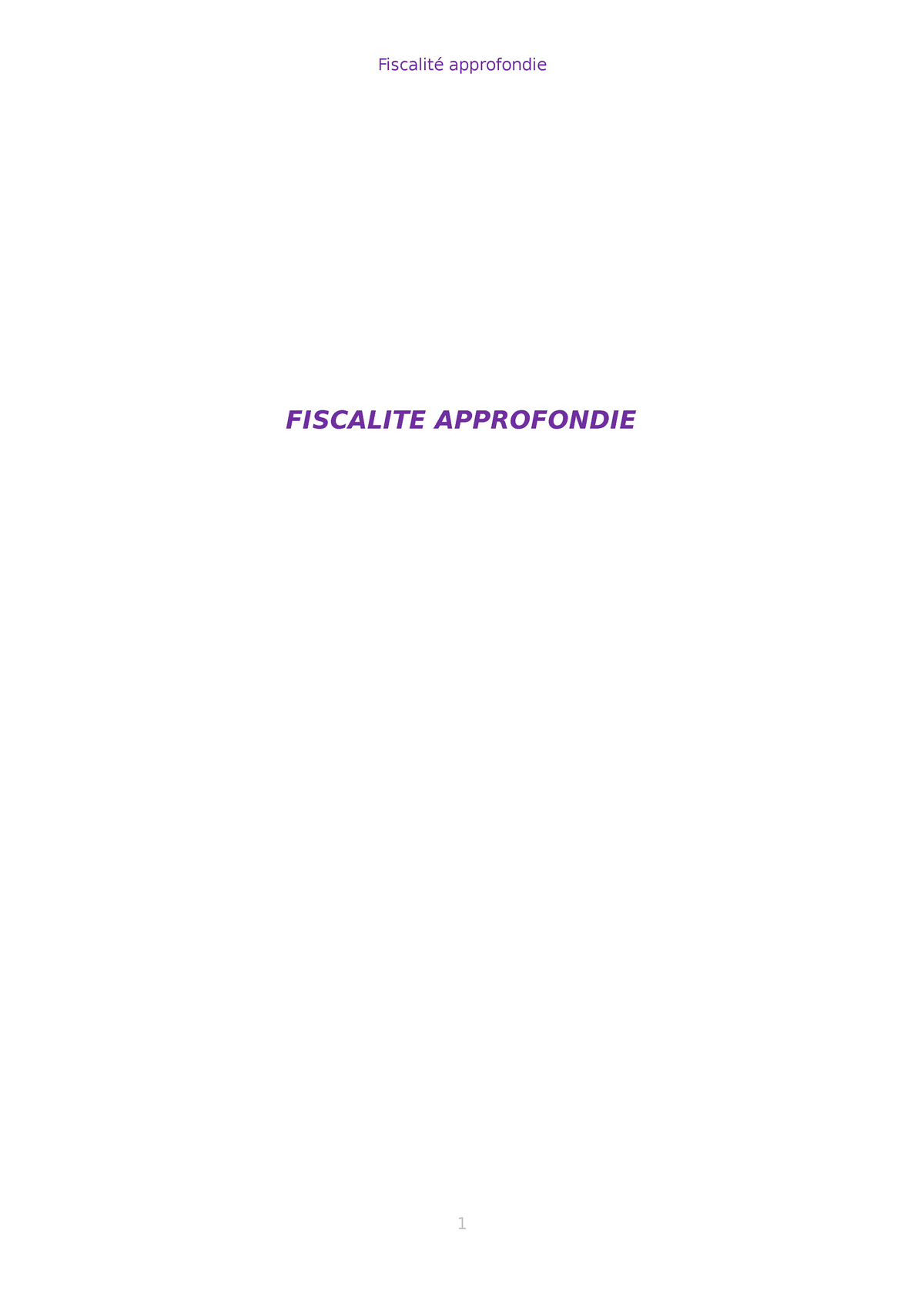 Fiscalité Approfondie - FISCALITE APPROFONDIE CHAPITRE I : LE CHAMP D ...