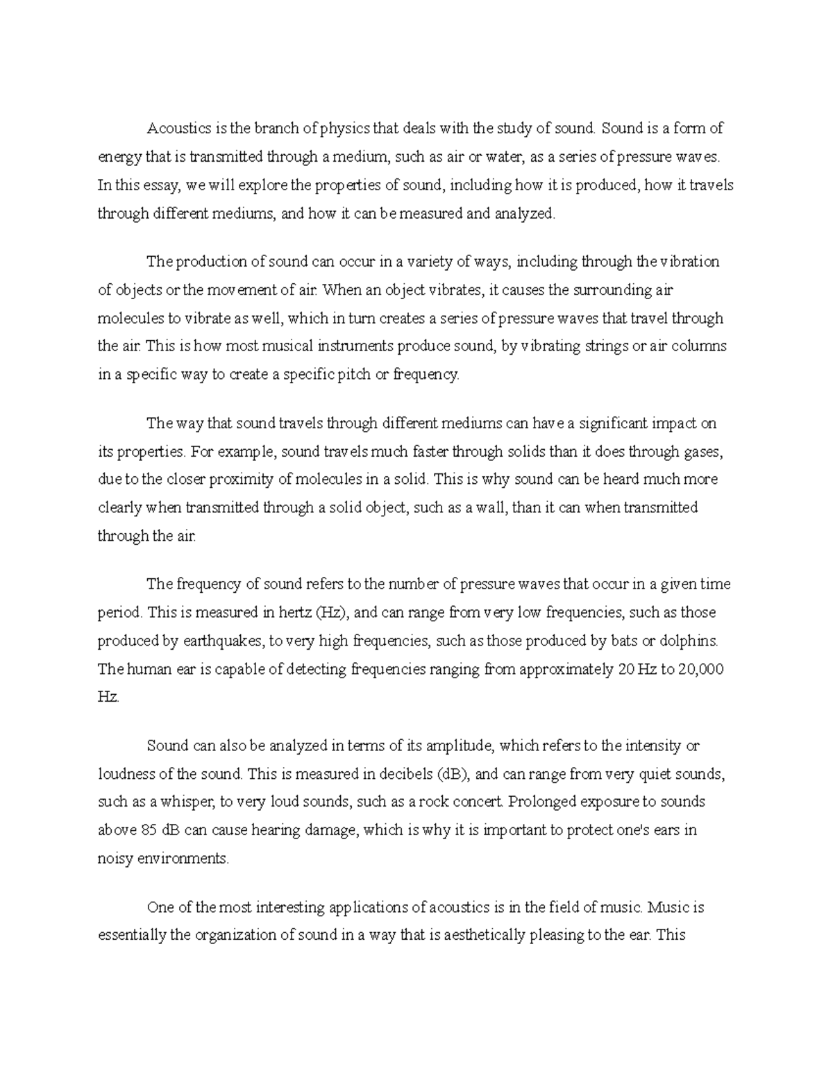 The Science of Acoustics Exploring the Properties of Sound Acoustics