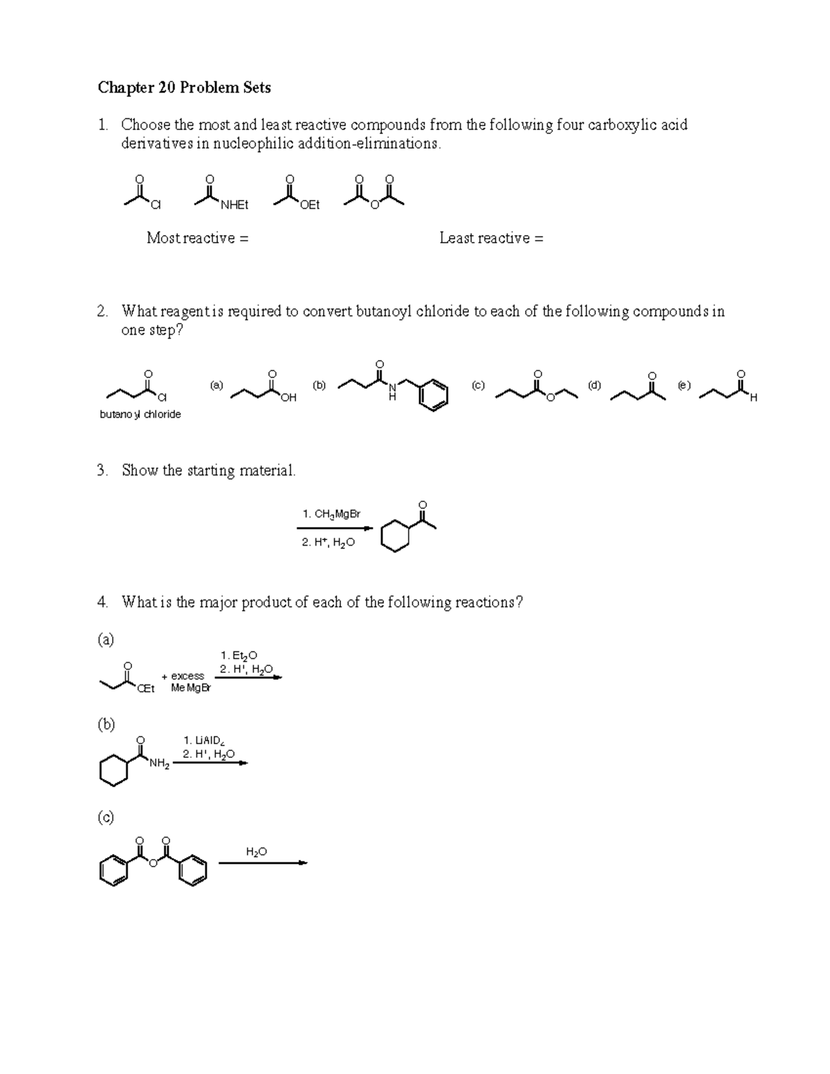 Chapter 20 problem set 2014 - Chapter 20 Problem Sets 1. Choose the ...