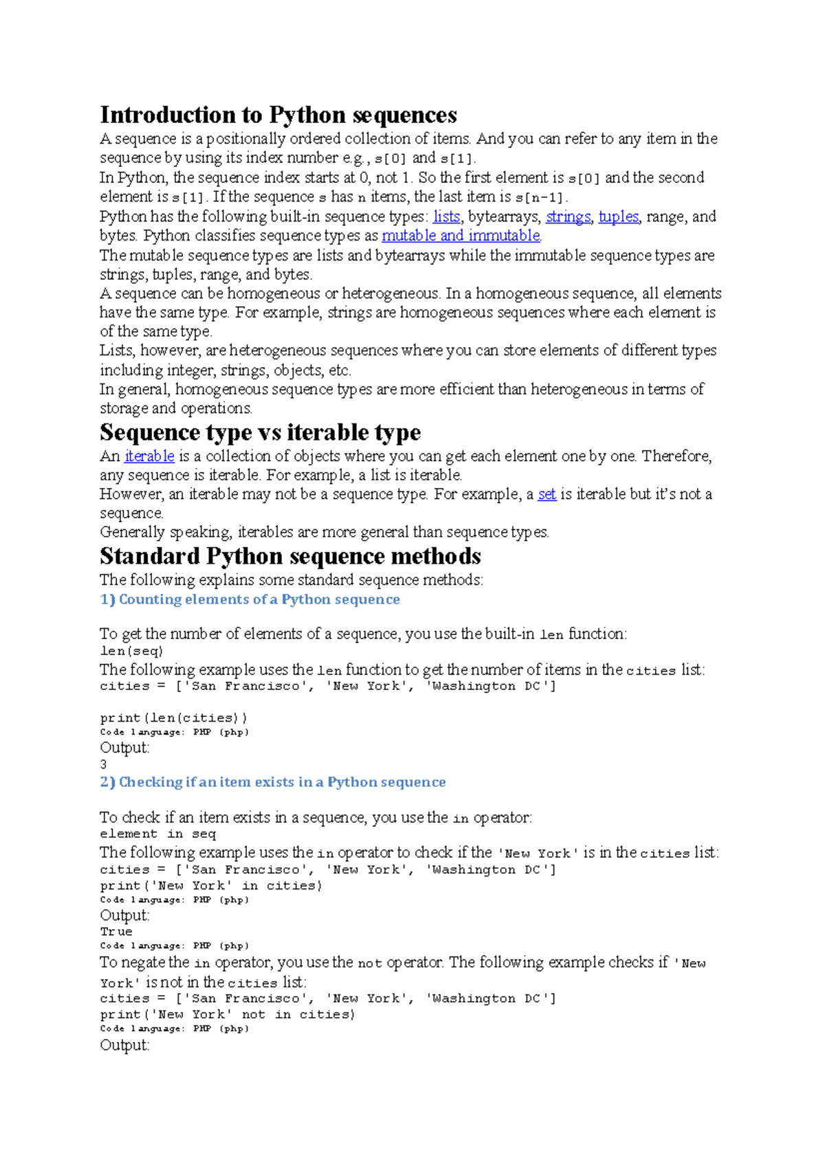 Introduction to Python sequences - And you can refer to any item in the ...