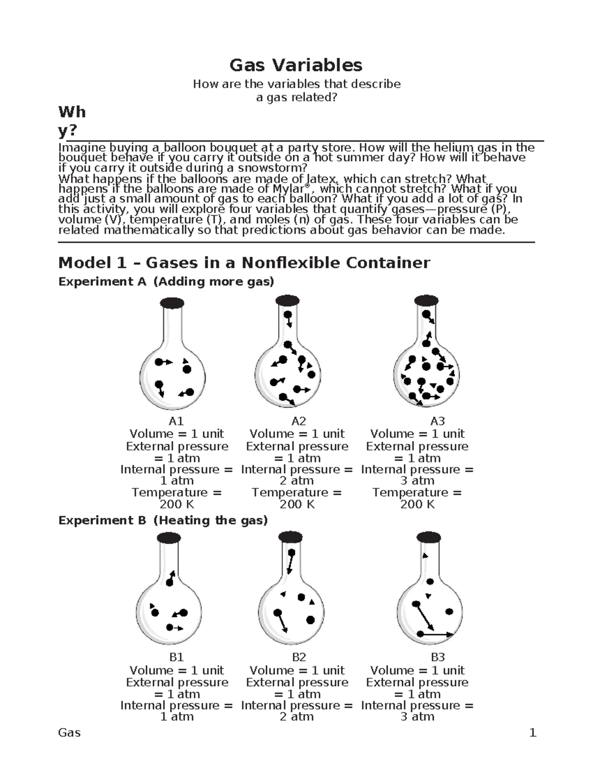 25 Gas VariablesS aaaaaaaaaaaaaaaa Gas 1 Wh y? Gas Variables How