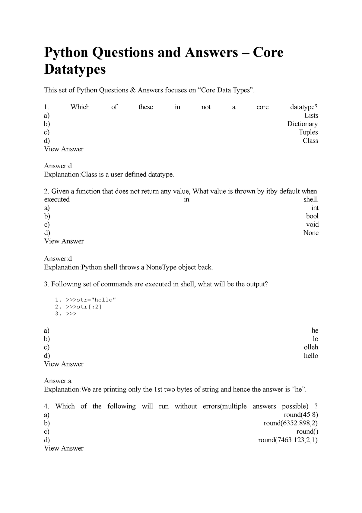 Python-mcq-3 - Python-mcq-3 - Python Questions And Answers – Core ...