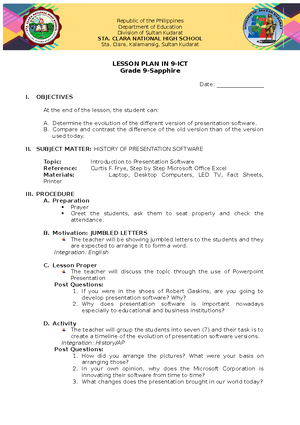 Detailed Lesson PLAN IN Computer System Final Evaluation - Republic of ...