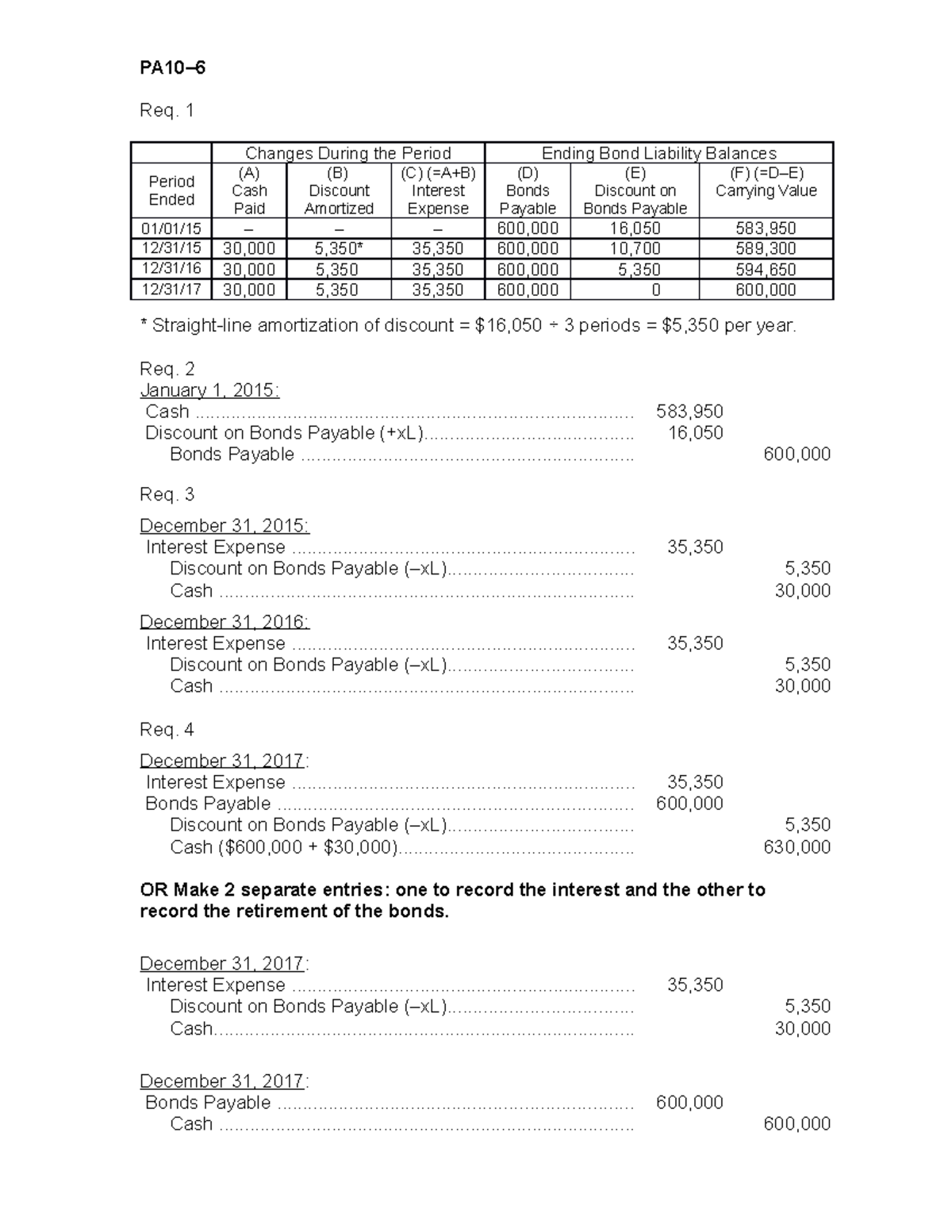 Problems Class on 12-1 - Notes - PA10–6 Req. 1 Changes During the ...