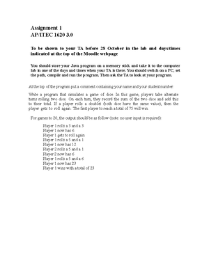 ITEC 1620 Assignment 3 - York University AP/ITEC 2620 3. INTRODUCTION ...