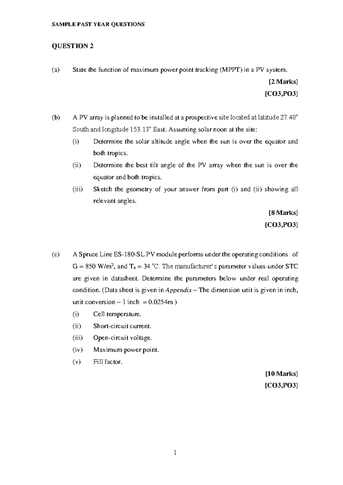 Past Questions Summary System Dynamics And Controls Sample Past Year Questions Question 2 A 1238