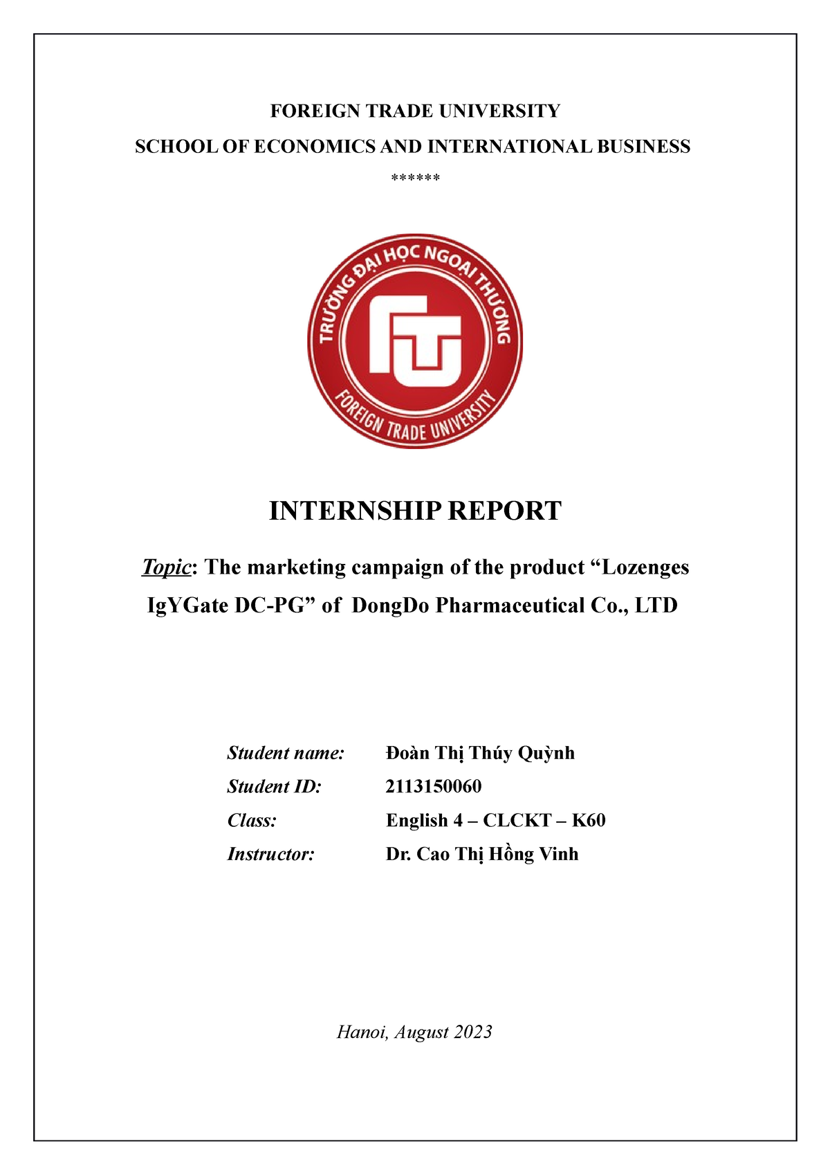 Internship Report The Marketing Campaign Of A Pharmaceutical Company   Thumb 1200 1698 