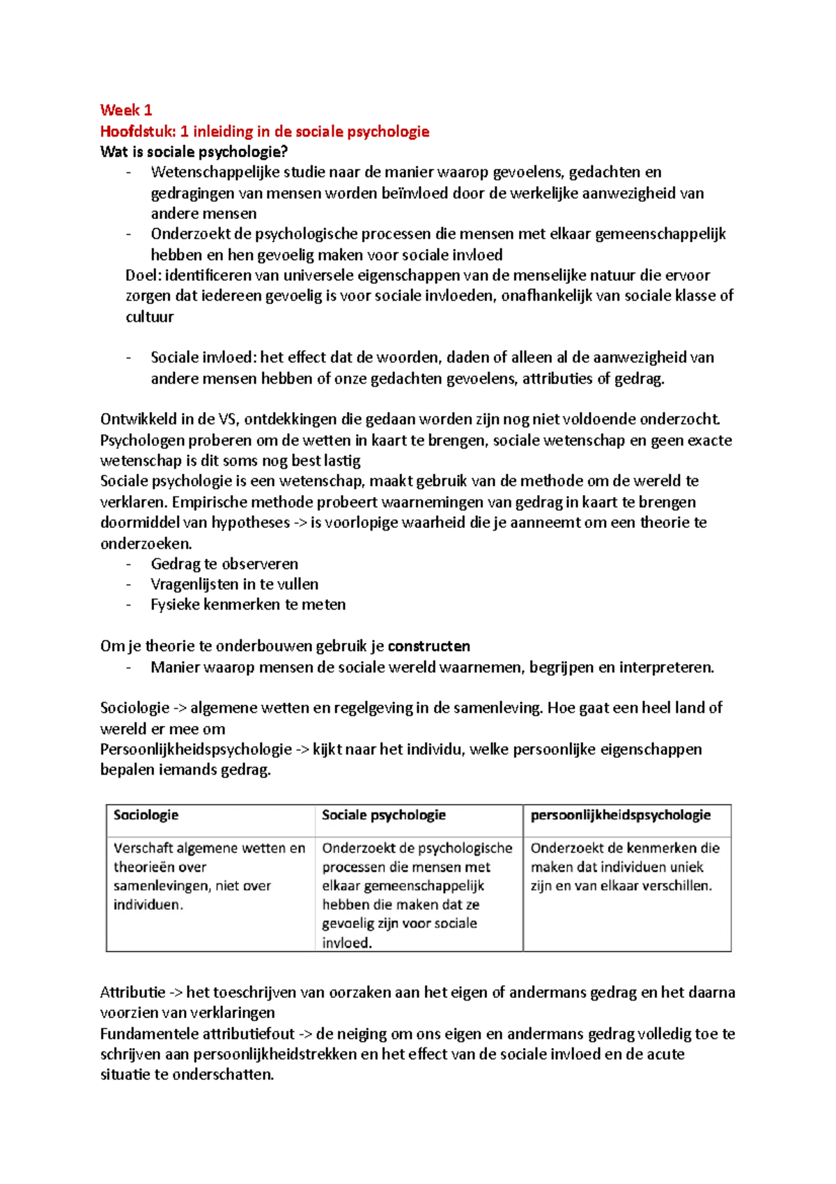 Aantekeningen - Samenvatting Hoofdstuk 1, 3 Tm 9 - Week 1 Hoofdstuk: 1 ...