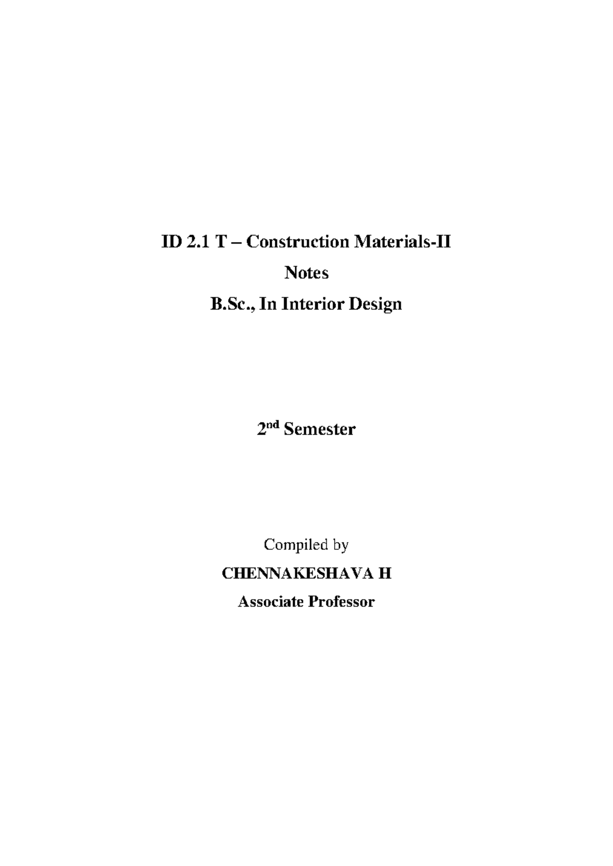 ID 2.2 T – Construction Materials -II (Theory) - ID 2 T – Construction ...