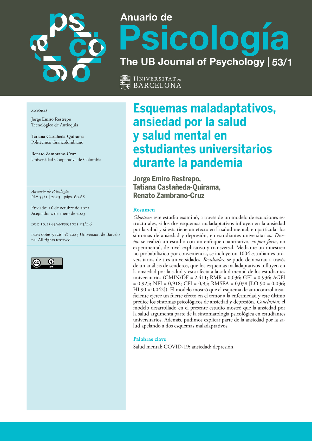 21 36 45 0bx3e Esquemas Mal Adaptativos Ansiedad Por La Salud Y Salud ...