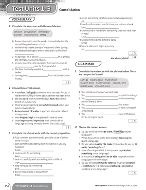 Achievers B2 Test Units 1-3 Consolidation - Photocopiable © Richmond ...