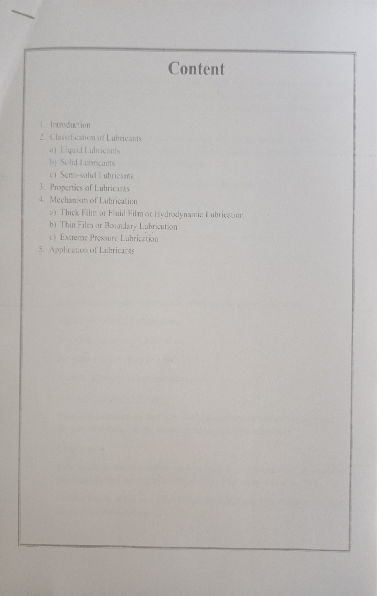 Chemistry note 6 lubricant Content Introduction 2 Classification of