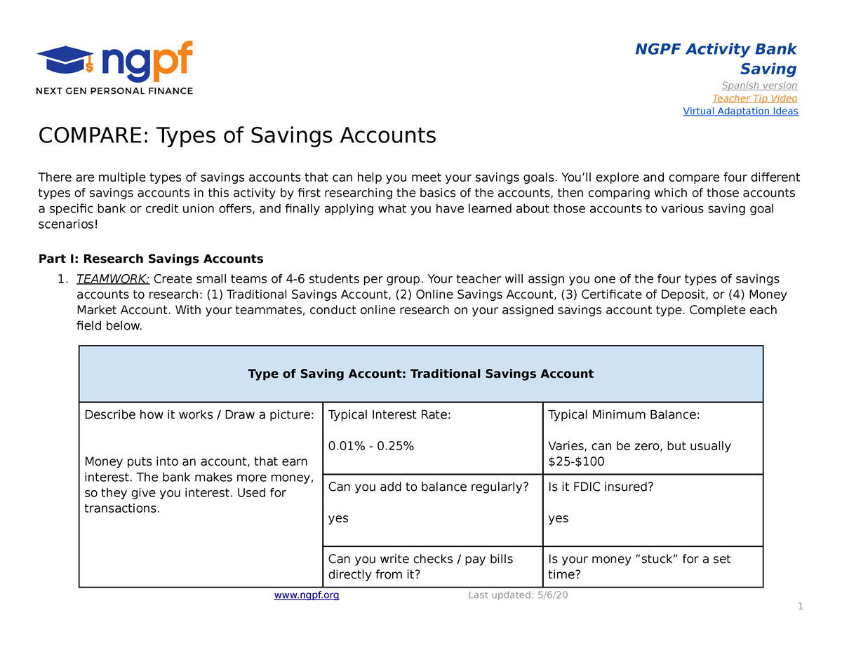 assignment of savings