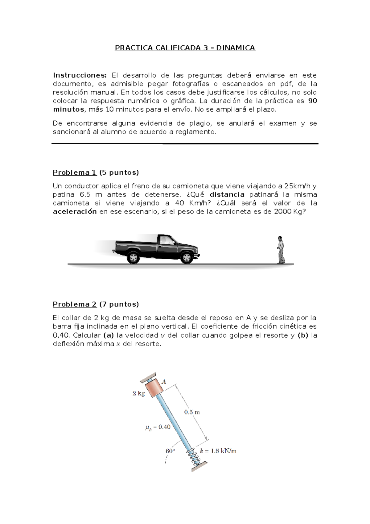 Practica Calificada 3 - Dinamica - PRACTICA CALIFICADA 3 – DINAMICA ...