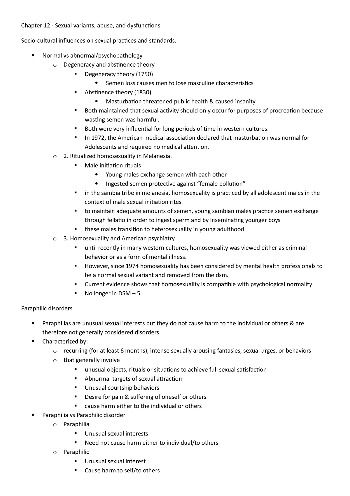 Chapter 13 Sexual variants abuse and dysfunctions Normal vs