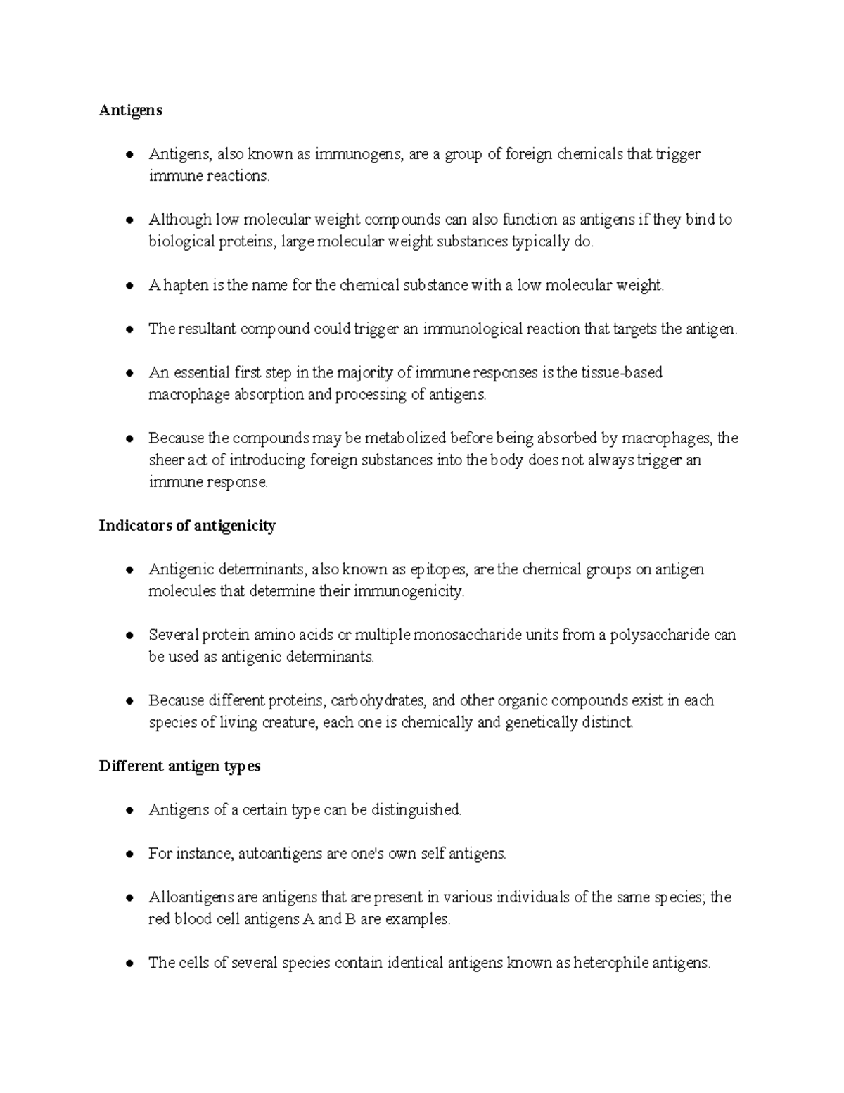 Antigens - Although low molecular weight compounds can also function as ...