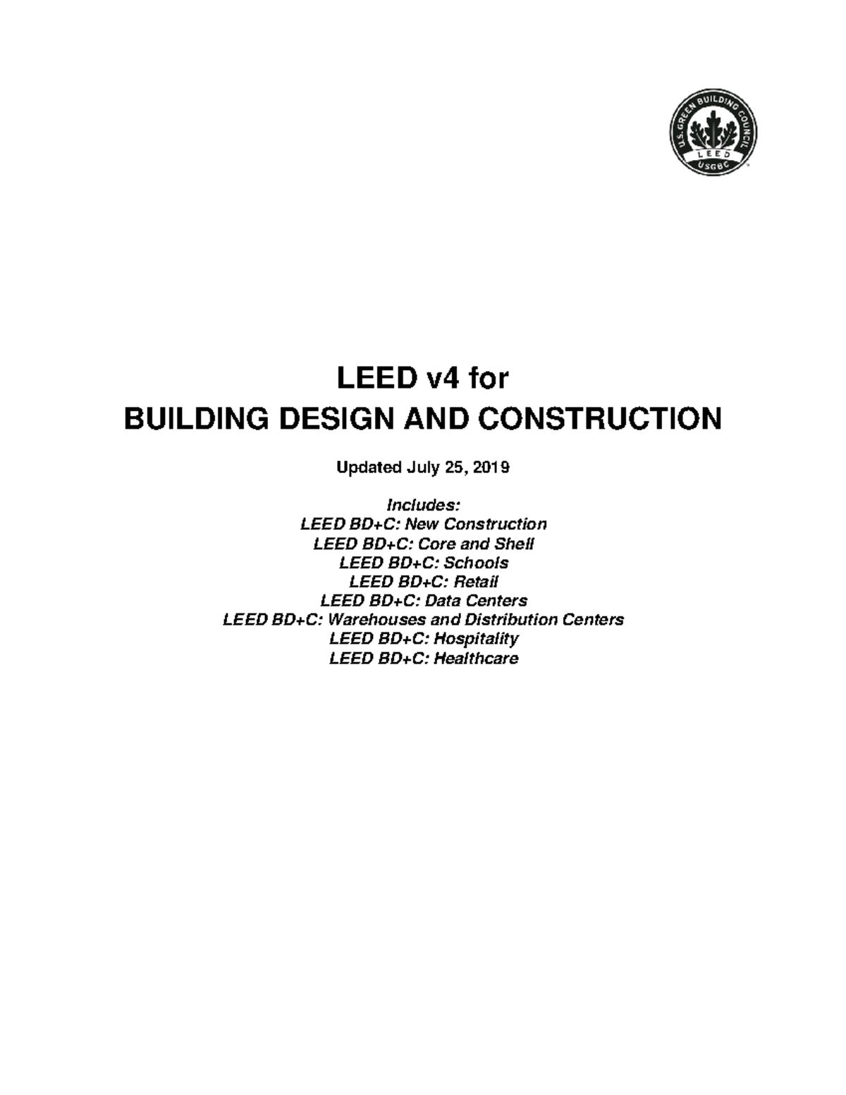 LEED V4 Building Design + Construction - LEED V4 For BUILDING DESIGN ...