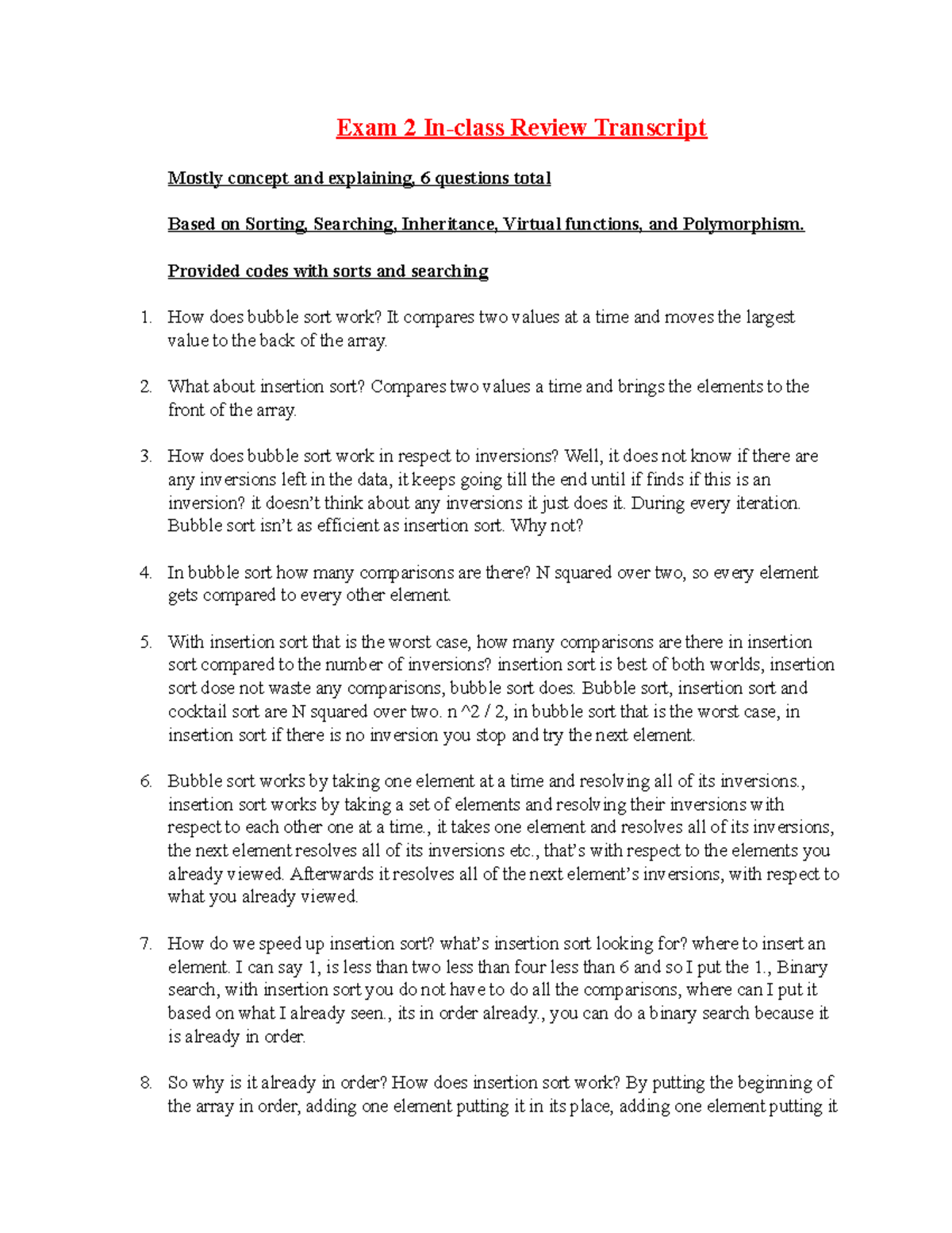 Review In Class Transcript cis 1 - Exam 2 In-class Review Transcript ...