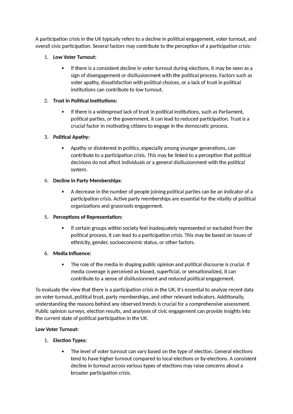 participation crisis in the uk essay