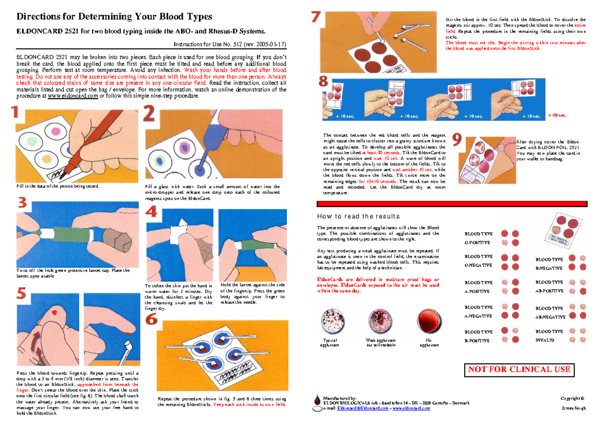 Eldon Blood Group Ins - cvbn - Directions for Determining Your Blood ...